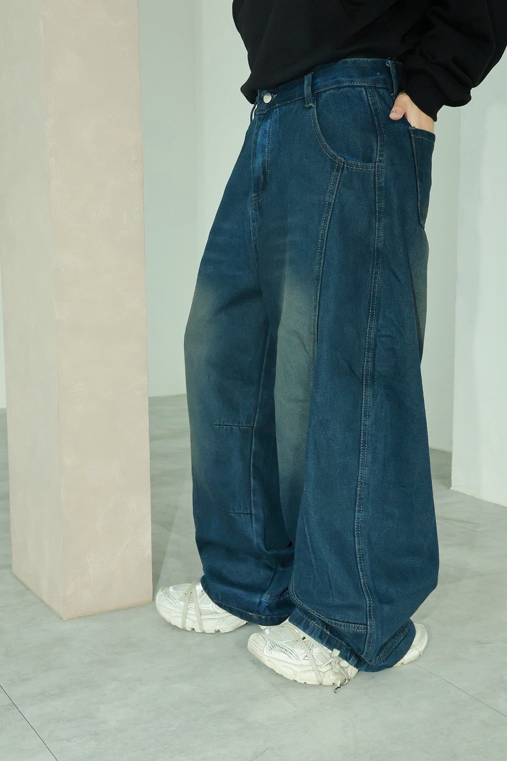 圓弧 車線 仿舊刷黃 彎刀 #牛仔褲