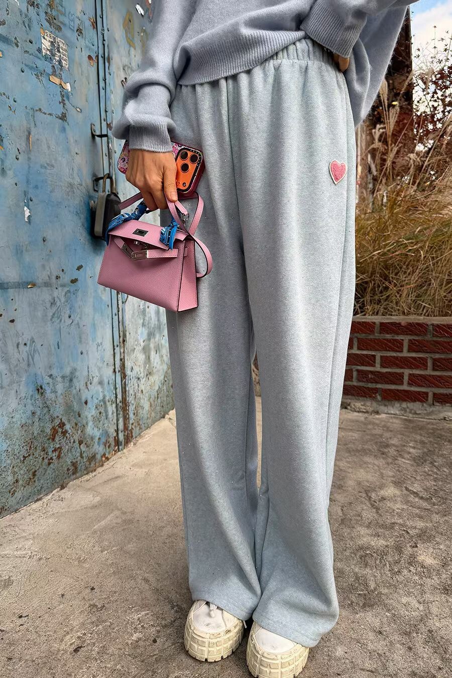 小愛心毛料長褲