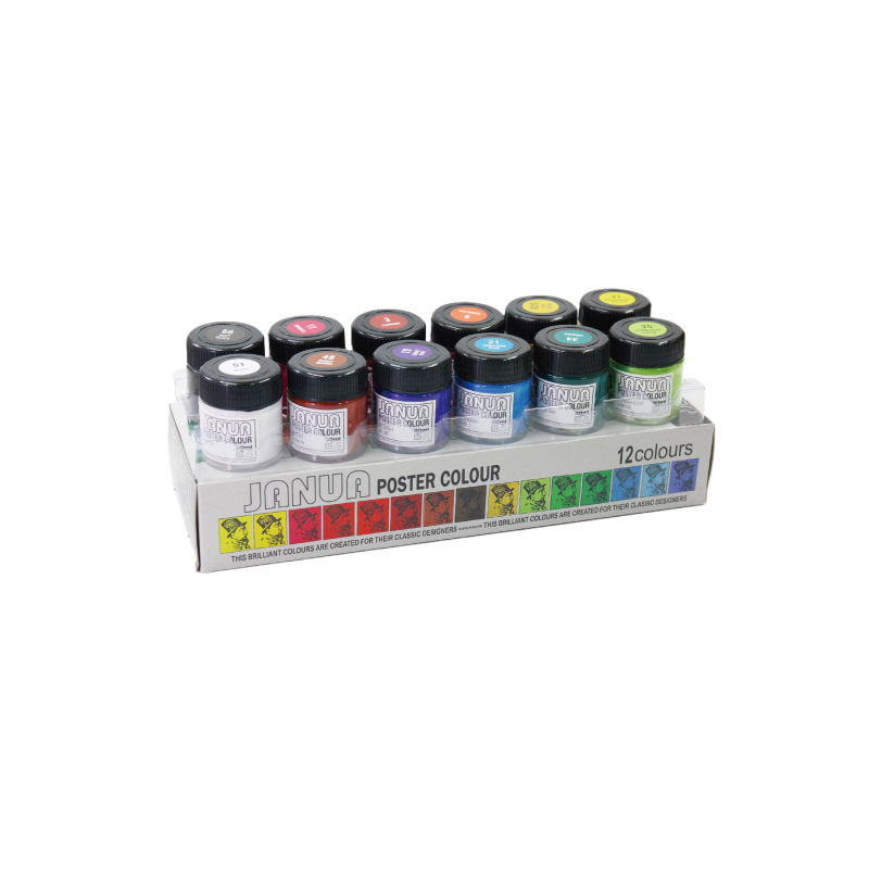 JANUA 老人牌 廣告顏料 12色盒裝 30ml