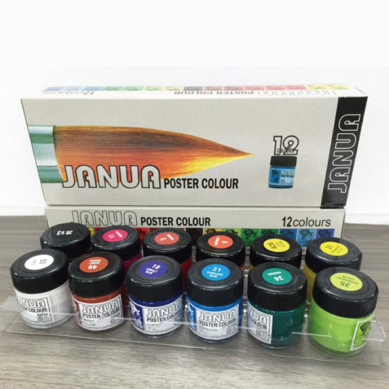 JANUA 老人牌 廣告顏料 12色盒裝 30ml
