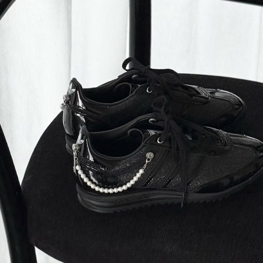 ADIDAS ORIGINALS SL 72 黑漆皮 珍珠鏈條 銀河 小香風 愛迪達 JQ2615