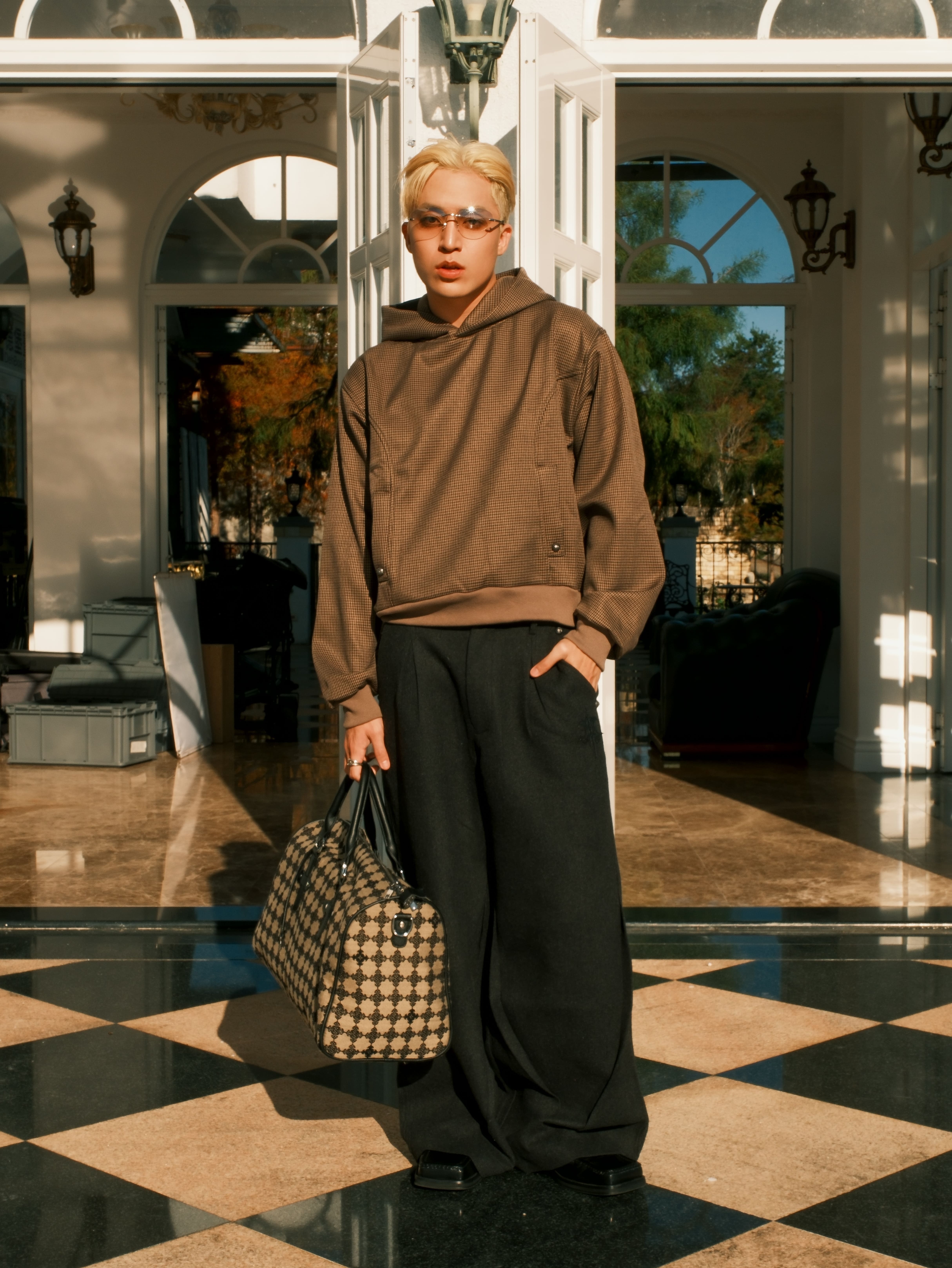 “THE GREAT SHIELD” HOUNDSTOOTH HOODIE