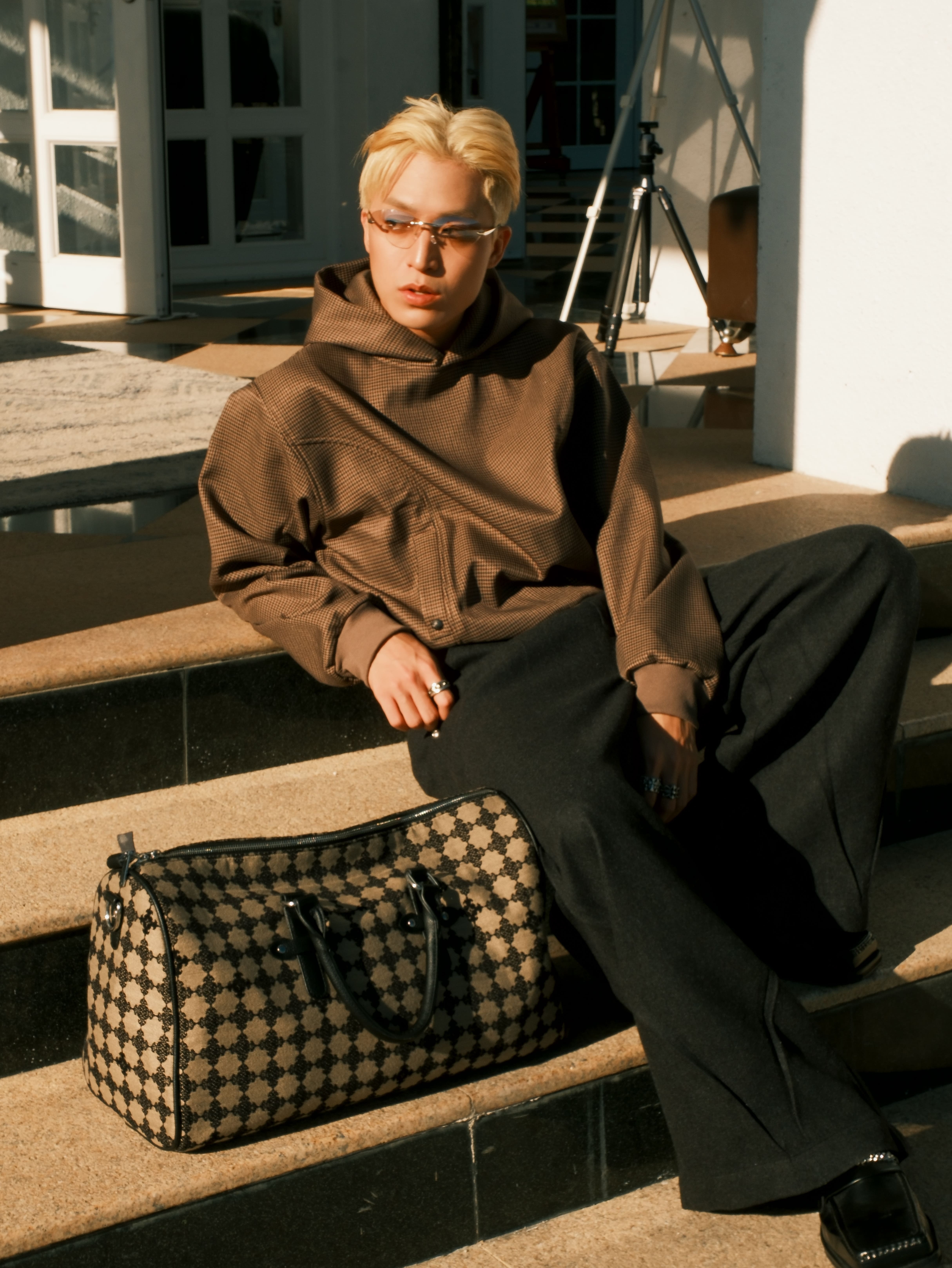 “THE GREAT SHIELD” HOUNDSTOOTH HOODIE