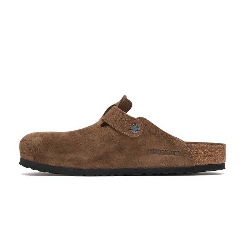 Birkenstock Boston Soft Footbed Suede Dark Tea Tonal 波士頓 勃肯 麂皮 拖鞋 1030814 [台灣現貨]