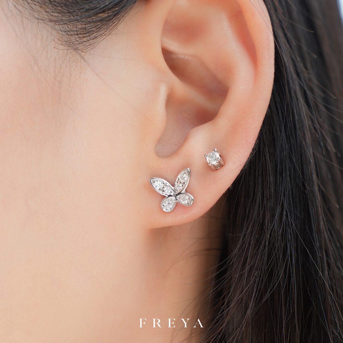 FREYA 蝴蝶莫桑鑽耳釘