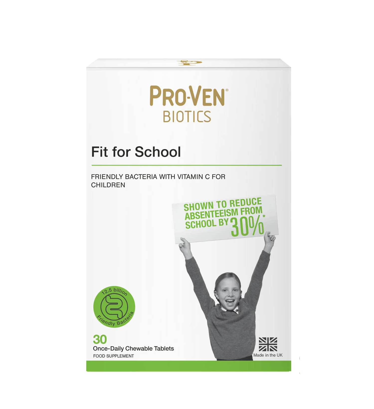 英國版 Pro-Ven Fit for School 提升學童學習專注力益生菌升級版 (30粒裝) (EXP: 2027.02或之後)