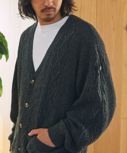 日本 The Craft Crew Products V-Neck Cable Knit Cardigan [CCPcd908]