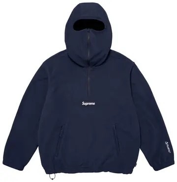 <門市限定>Supreme Polartec Face Mask Half Zip Hooded Sweatshirt 半拉鍊 絨面 帽T 黑 海軍藍