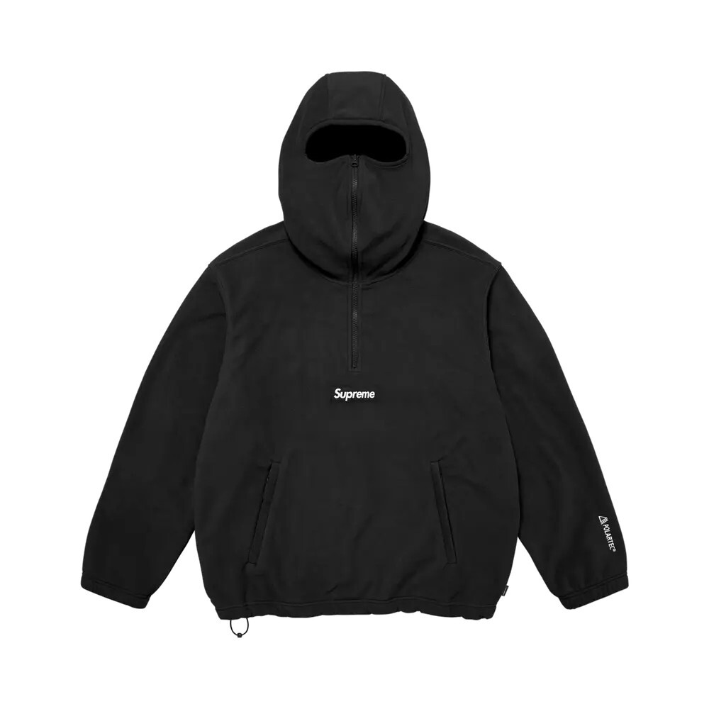 <門市限定>Supreme Polartec Face Mask Half Zip Hooded Sweatshirt 半拉鍊 絨面 帽T 黑 海軍藍