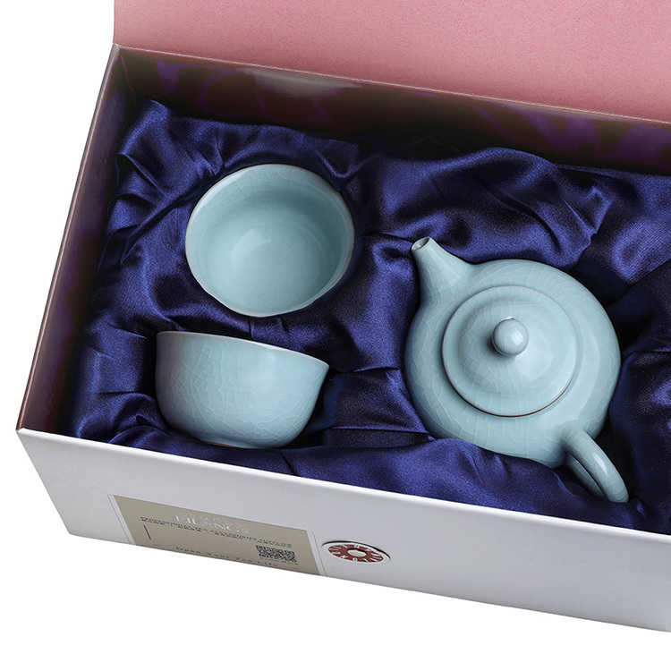 青瓷汝窯(提香壺+2品香杯)3入禮盒｜宜龍茶具Eilong