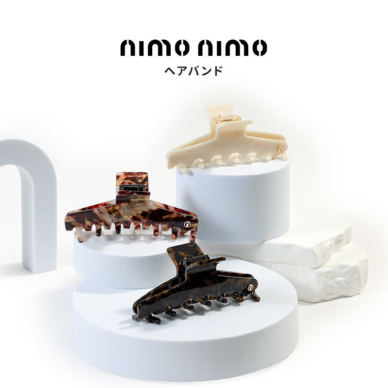 1208FH17-Fashion靚衫-鯊魚齒 髮夾(中) 玳瑁黑/月亮白/炫金色（B17）