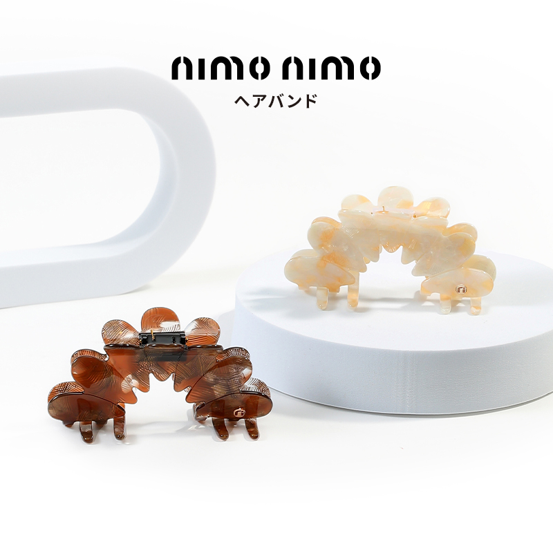 1208FH20-Fashion靚衫-花瓣鯊魚齒 髮夾 炫金白/炫棕色（B20）