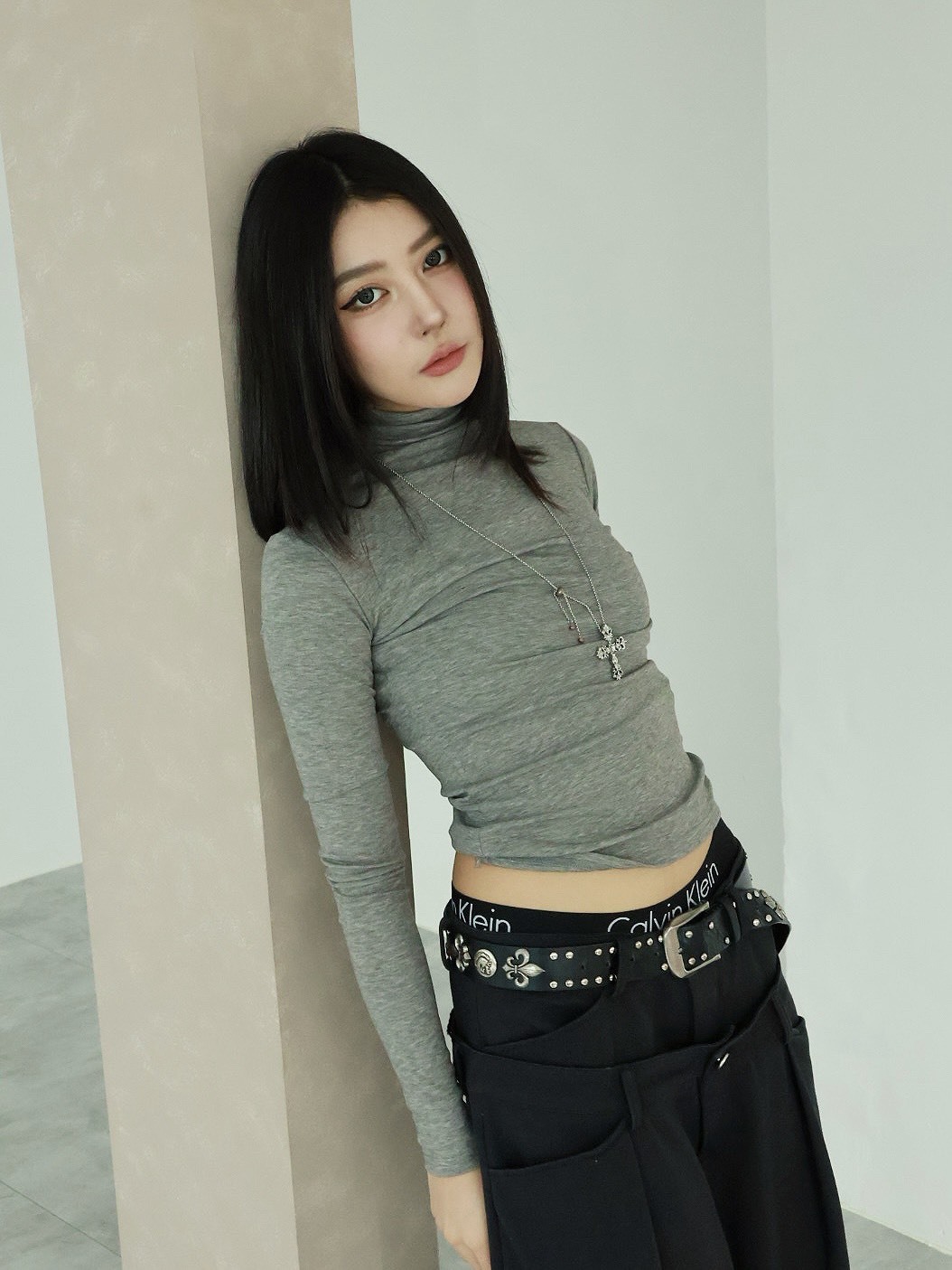 辣妹風 修身 打底衫 高領 #長袖上衣