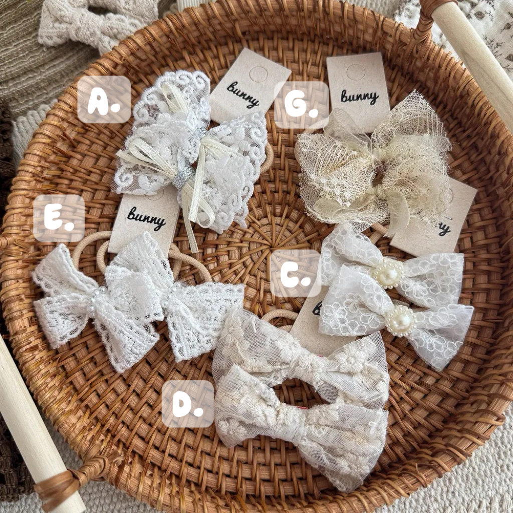 蕾絲蝴蝶結髮圈