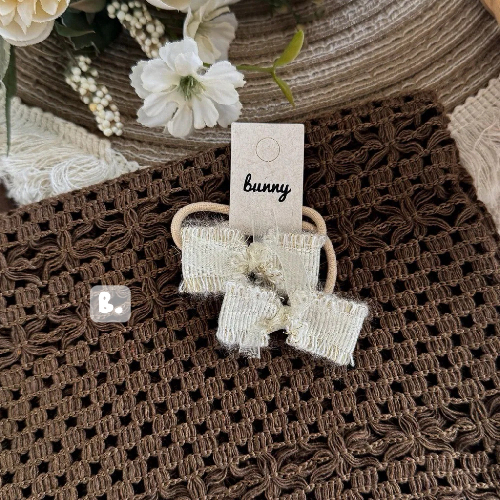 蕾絲蝴蝶結髮圈