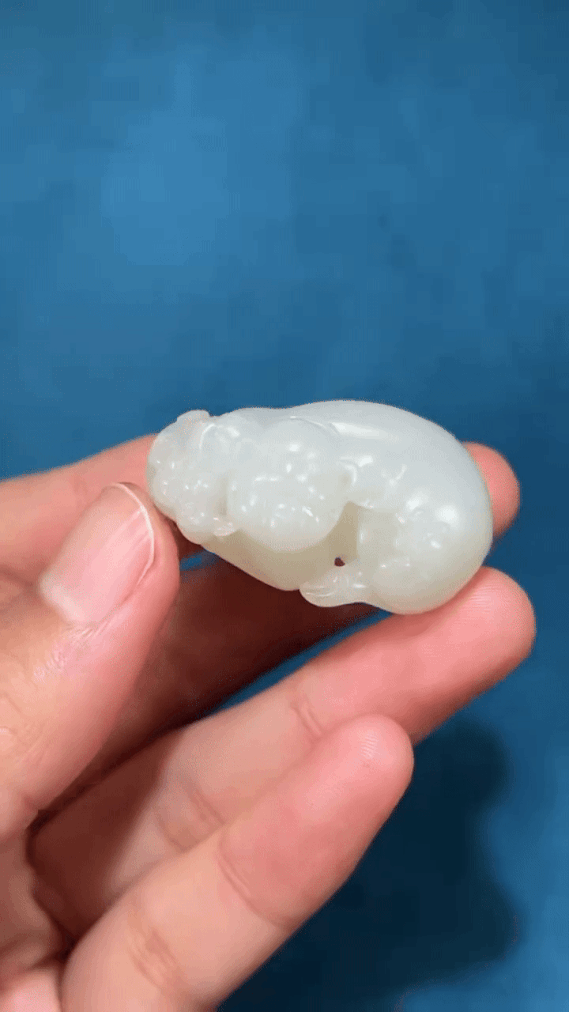 121212 和田玉籽料福氣滿滿生肖吊墜