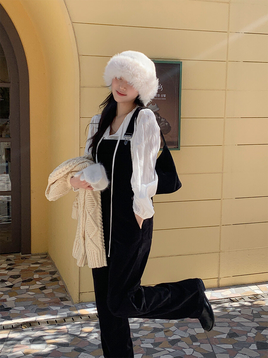 韓國Cherrykoko授權 晴日城市漫步燈芯絨吊帶連身褲