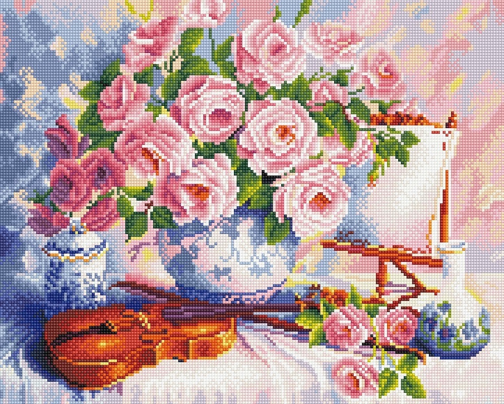 藝術生活 鑽石新設計 滿版立體鑽石畫【GJ498】琴聲悠揚     40*50CM