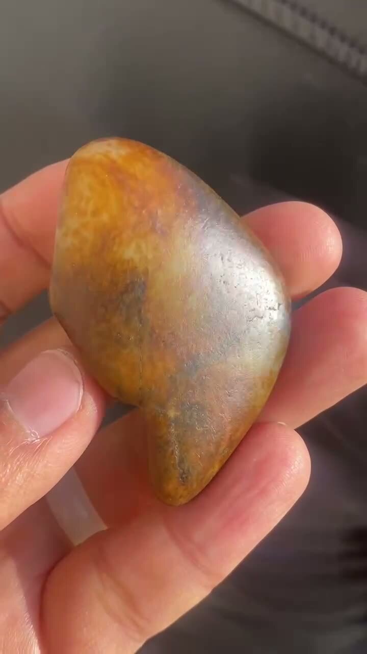 和田玉稀有四色特色原籽,天然和田玉軟玉