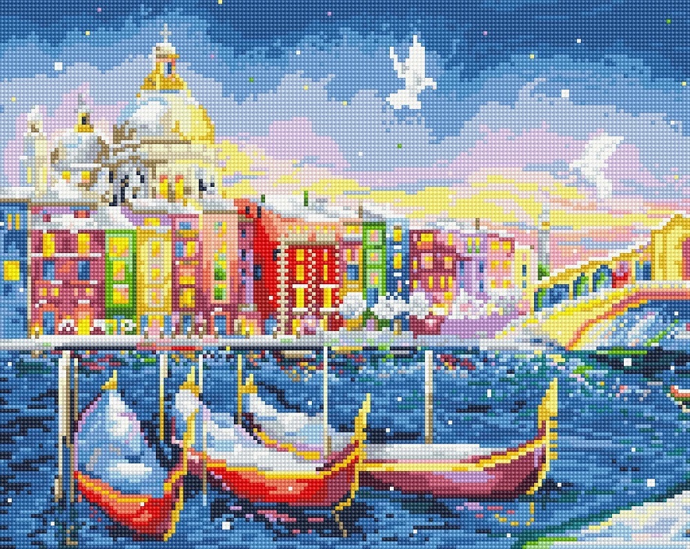 藝術生活 鑽石新設計 滿版立體鑽石畫【GJ2725】愛戀威尼斯     40*50CM