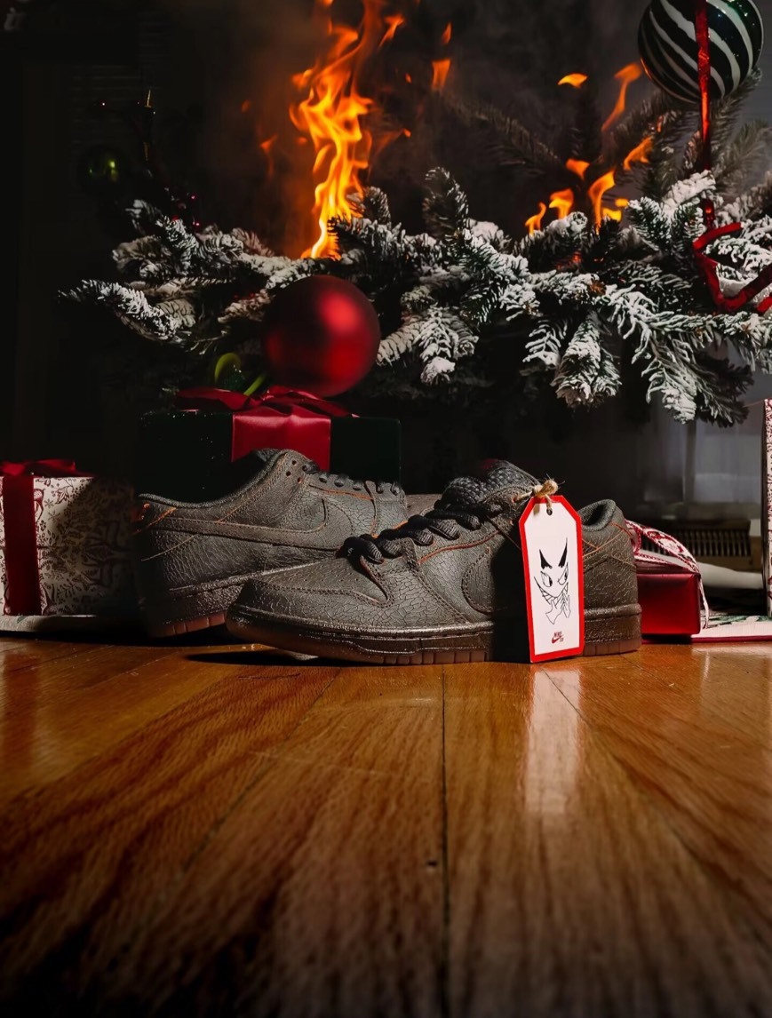 <聖誕限定惡魔> Nike SB Dunk Low Pro PRM "Krampus" 黑色裂紋 黑橘 男鞋 HV1668001