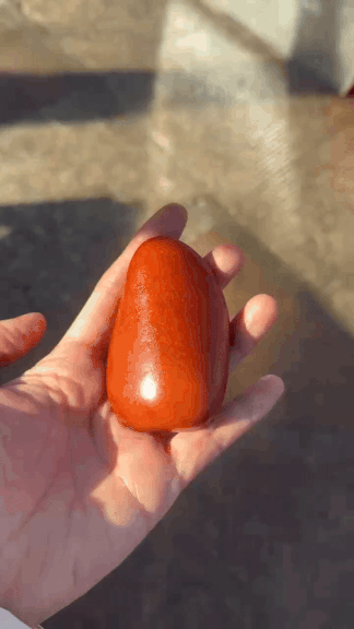 121717 和田玉原籽稀有紅沁把件