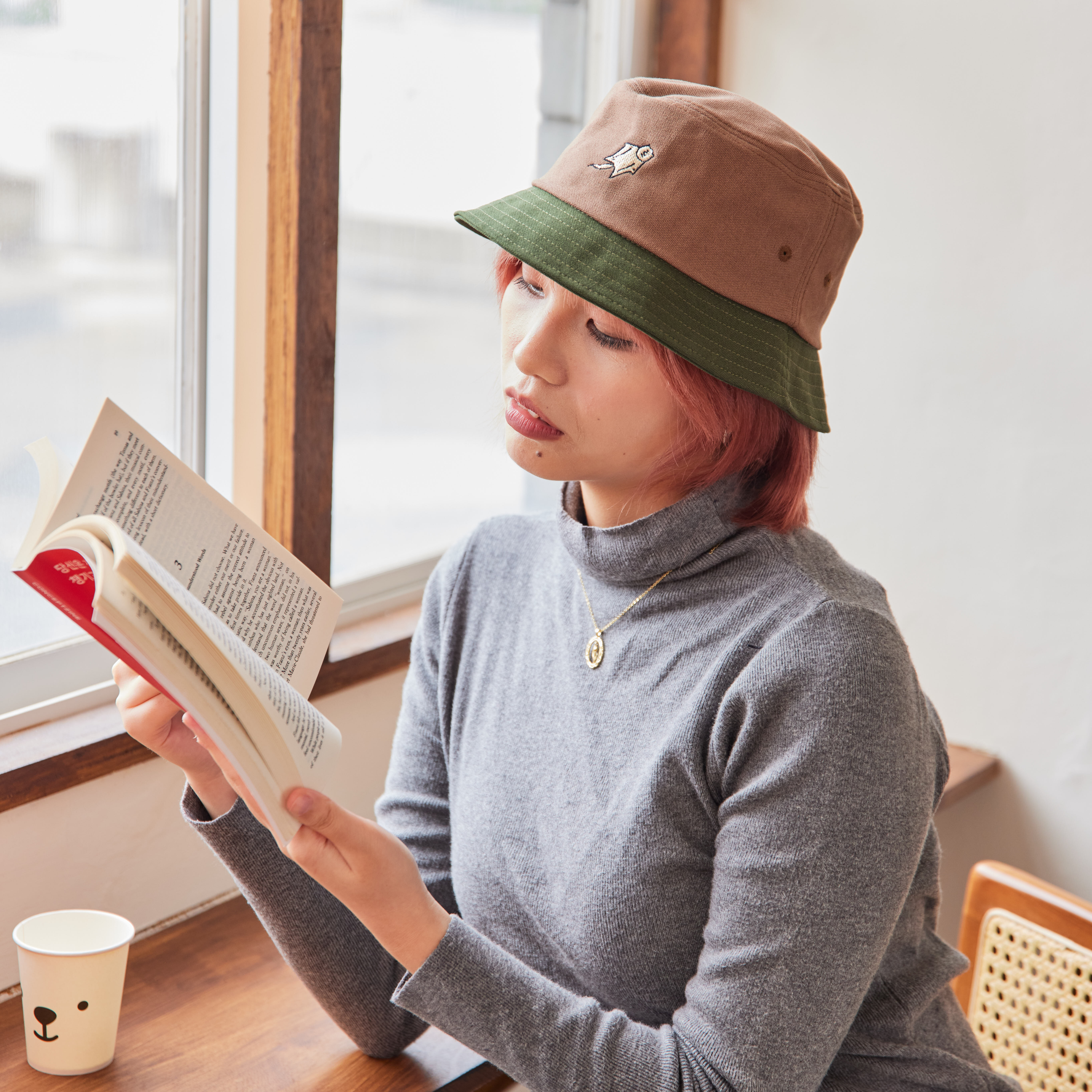 《森林動物》城市復古漁夫  拼色帽