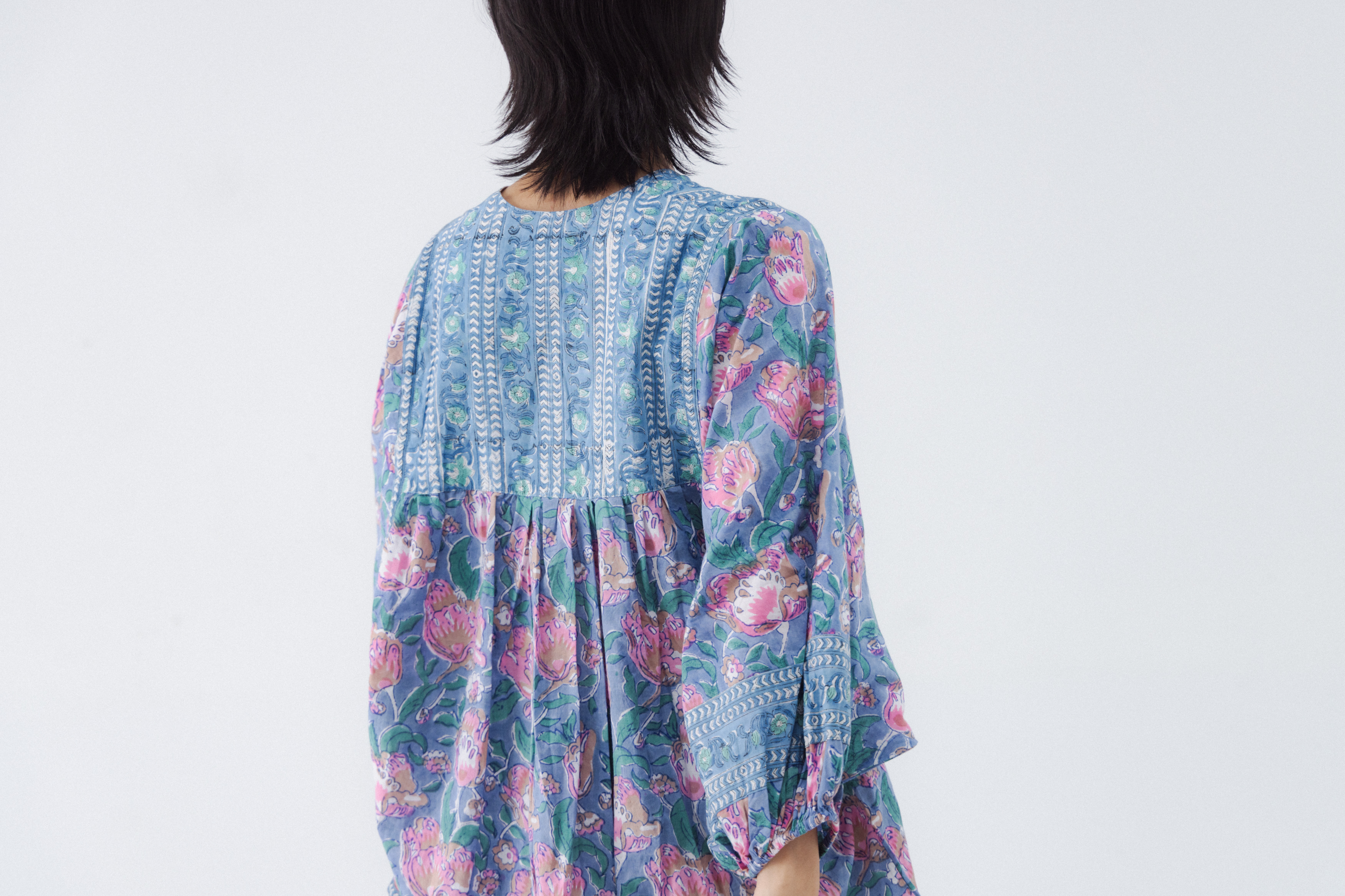 大袖綁帶長袖上衣_粉紫