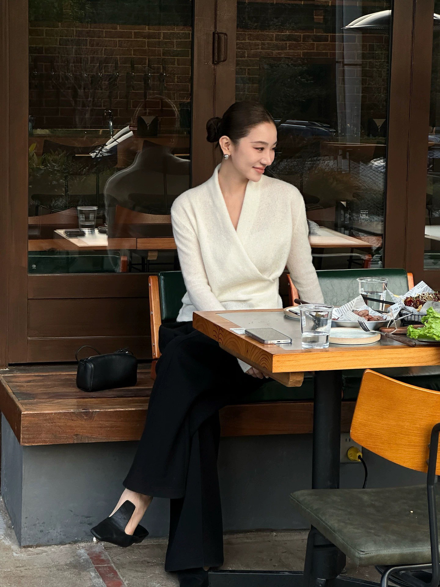 氣質女子交疊V領針織上衣毛衣-S-L / 3色 (Elegant & Love)