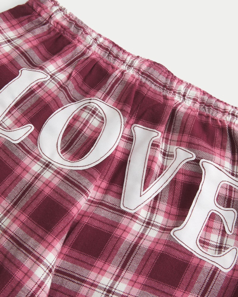 Hollister 格紋褲Number Graphic Baggy Flannel Pants