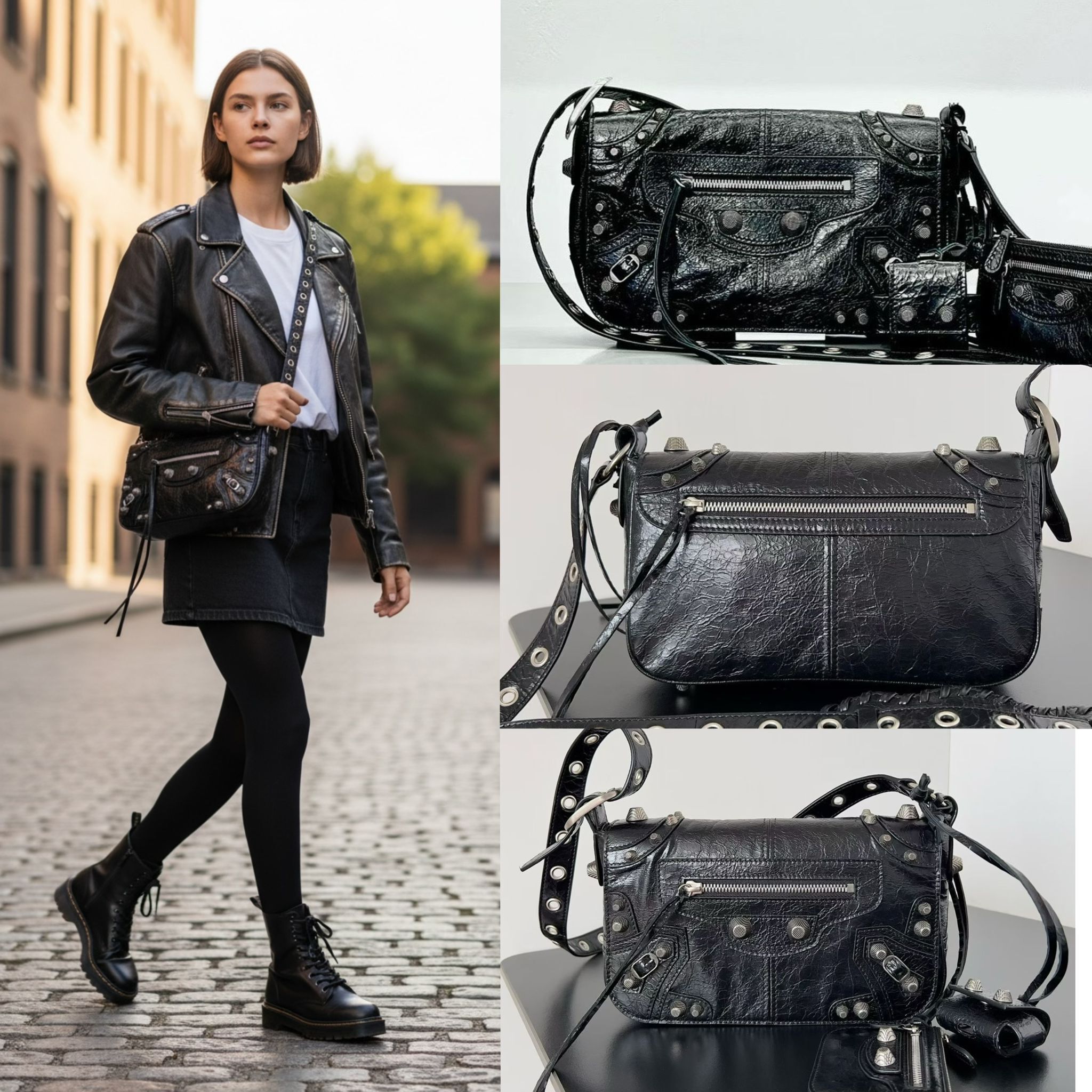 BALENCIAGA Le Cagole羊皮翻蓋包
