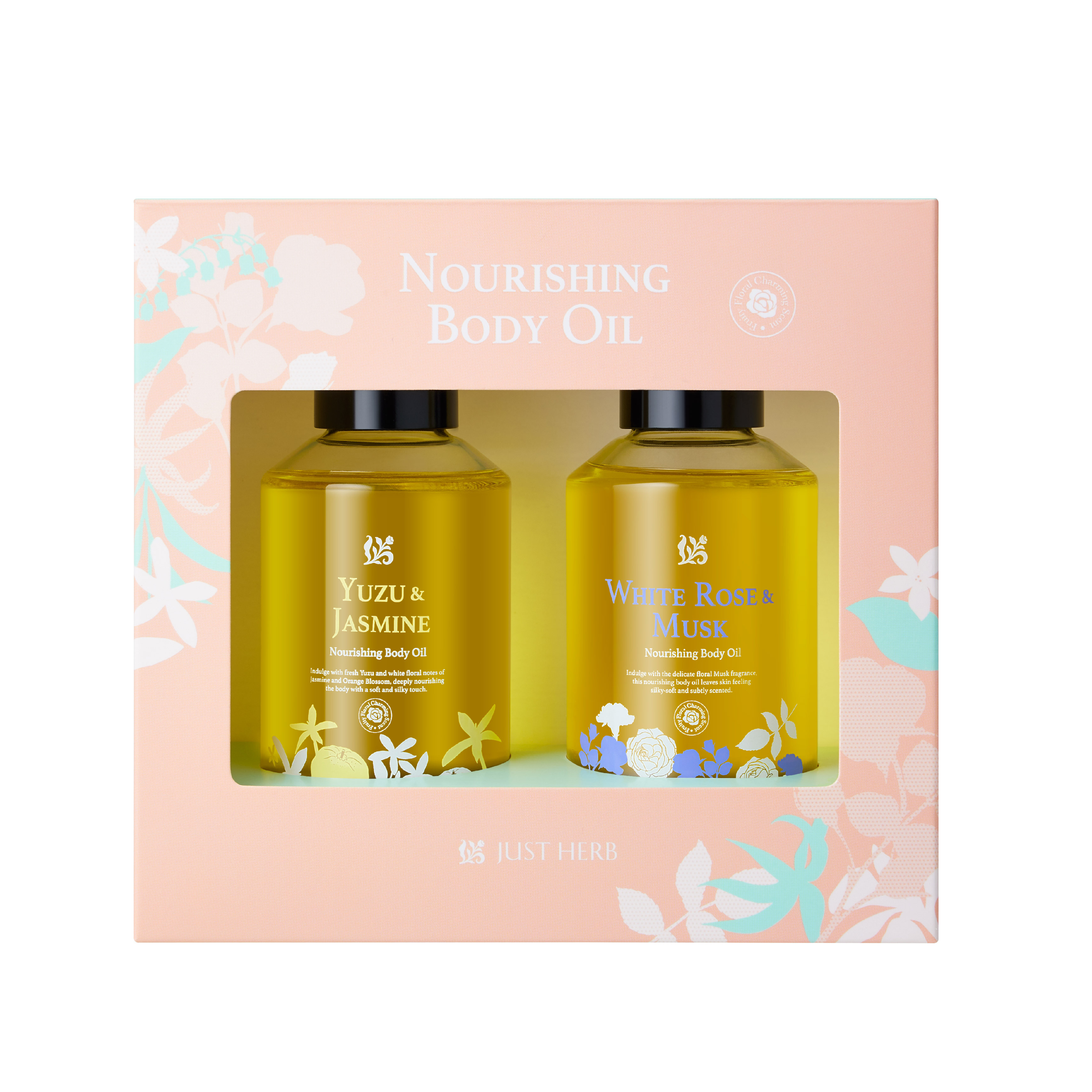 花植賦活美膚禮：白玫瑰麝香+和柚茉莉賦活美膚油120ML(附禮盒提袋)