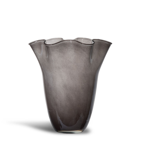 ByOn-Electra 波浪花瓶,口吹玻璃工藝,銀灰色質感色系花瓶