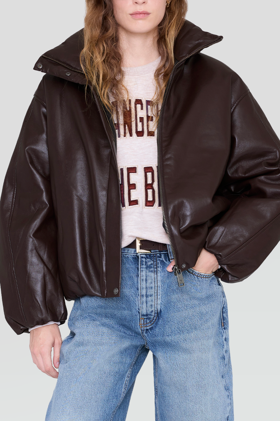 Anine Bing｜CYRUS 翻領再生皮革外套