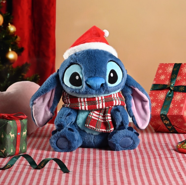 國外限定 DISNEY 史迪奇 冬日 聖誕限定款 聖誕帽 圍巾 玩偶 毛絨 娃娃
