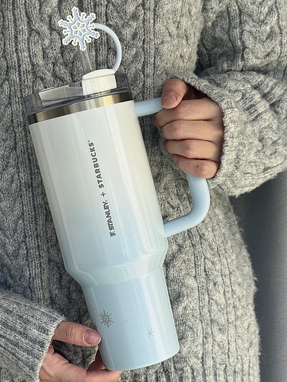 STARBUCKS 星巴克 X STANLEY 聯名款 冰雪奇緣 白藍漸層 不鏽鋼 吸管杯 1183ML