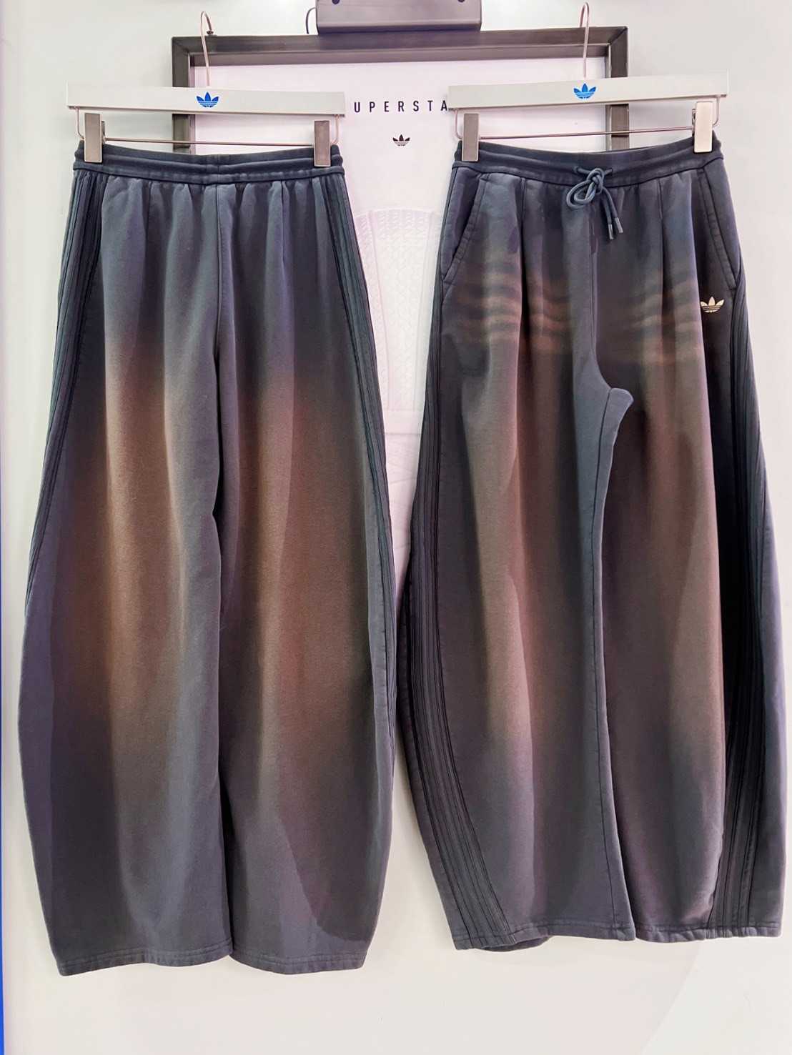 ADIDAS CURVED KNIFE 水洗 純棉 闊腿 彎刀褲