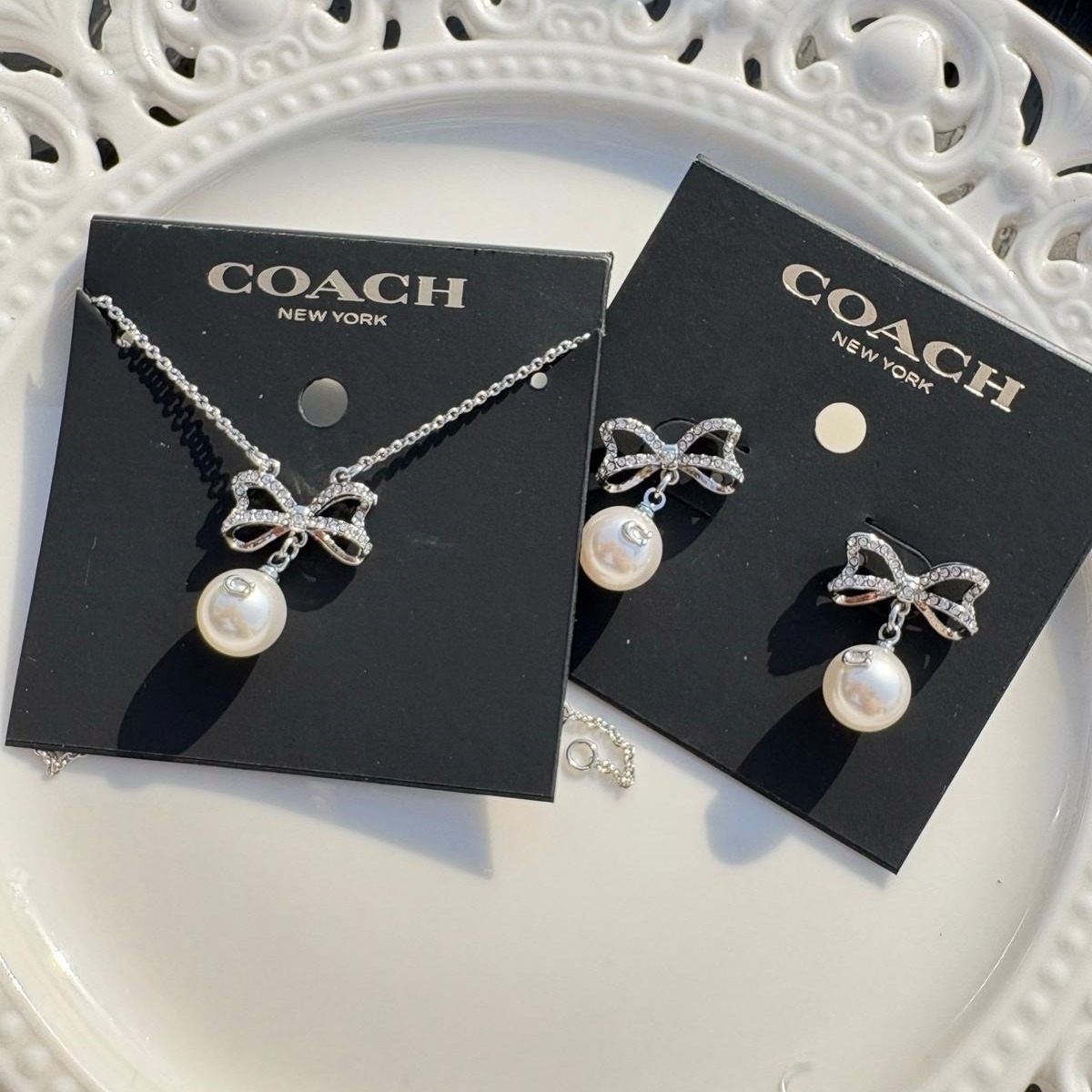 COACH飾品項鏈耳釘套裝