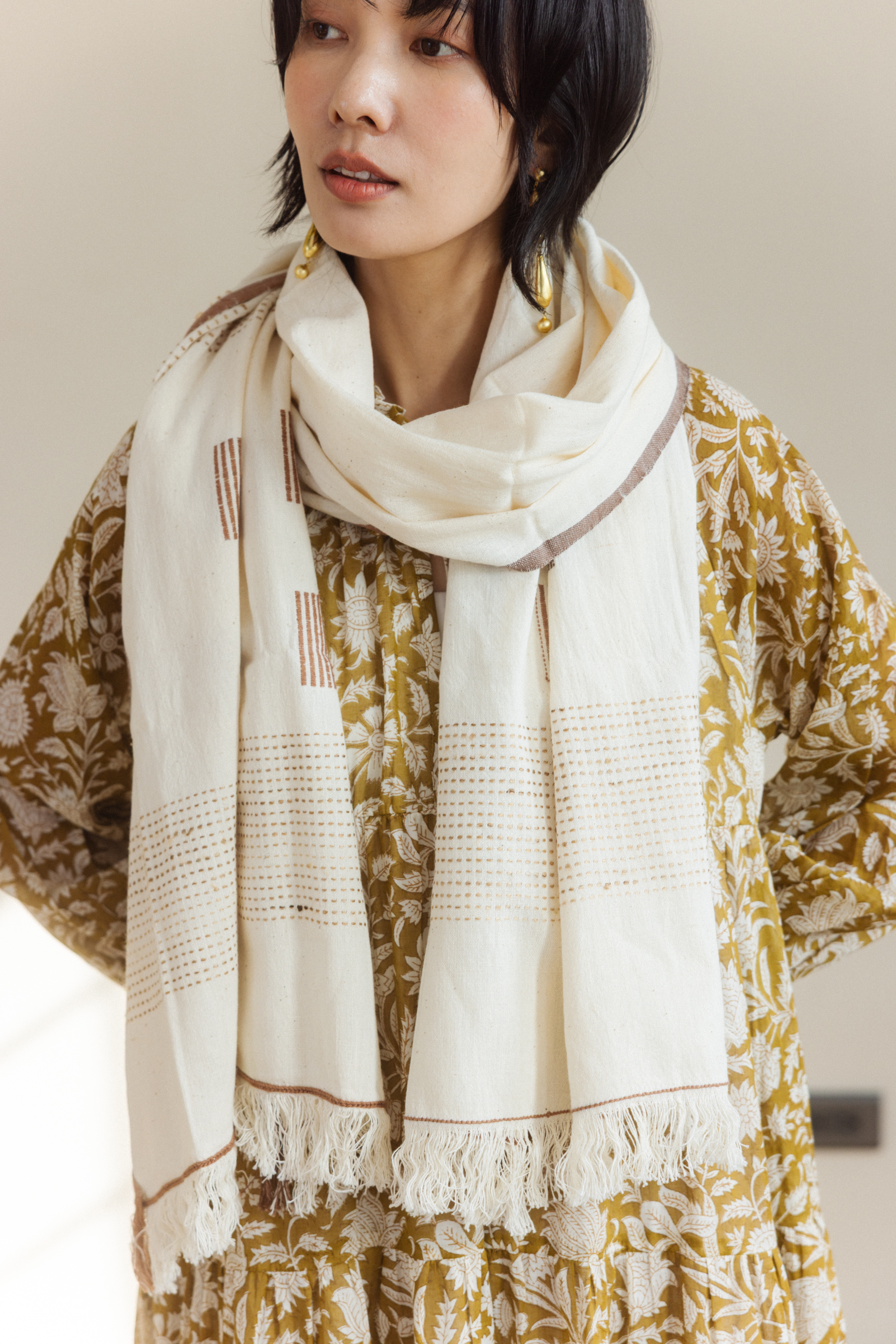 手工織布圍巾披肩_米咖織圖