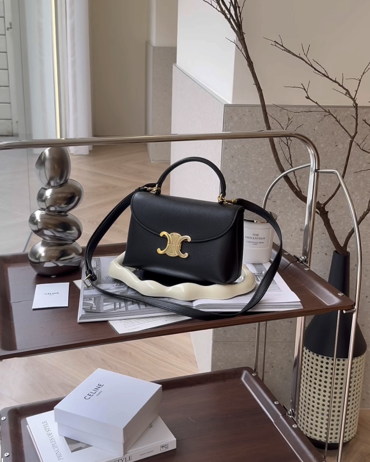 CELINE｜TEEN NINO 手提斜跨包 黑金