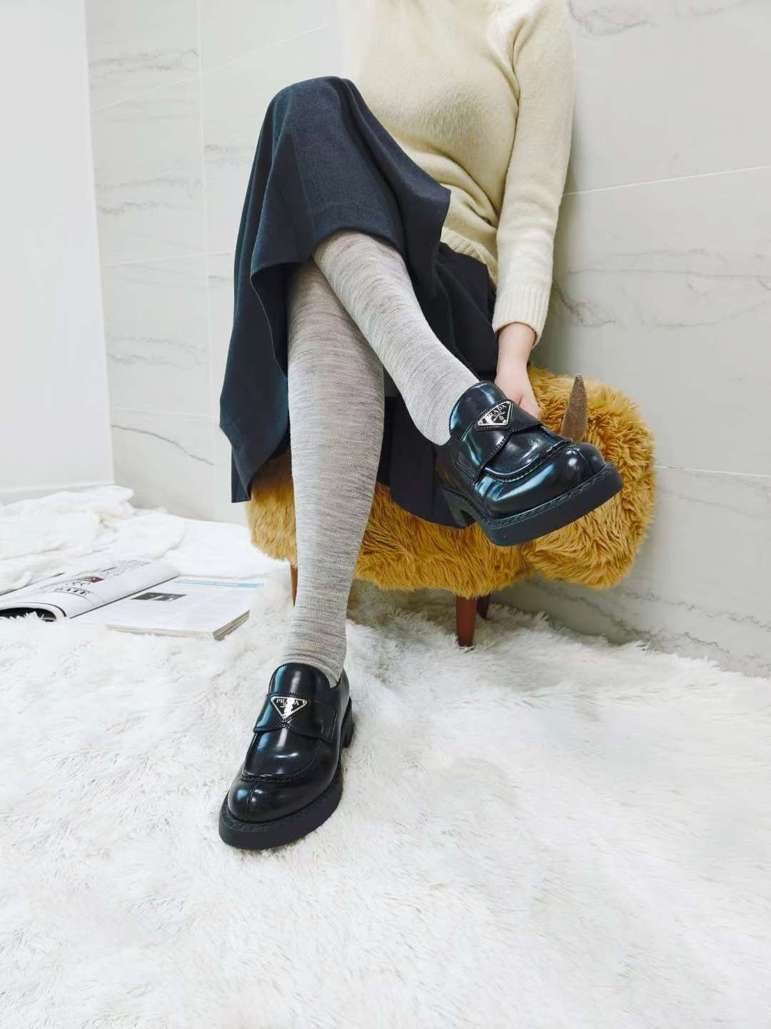 美麗諾羊毛紋路褲襪