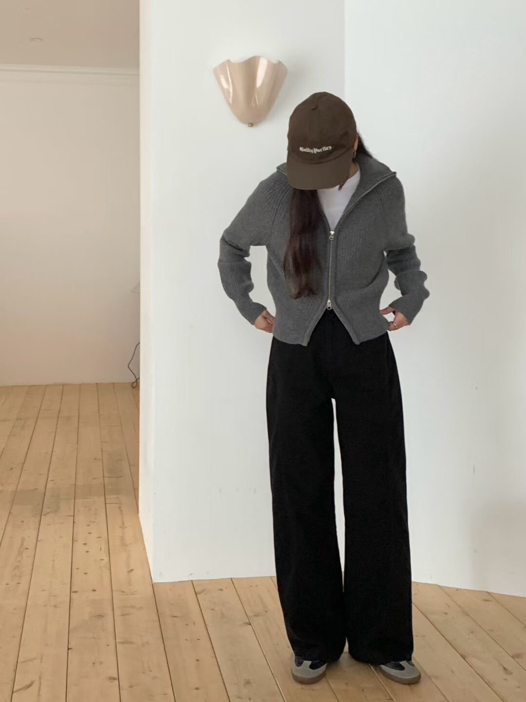 顯瘦感3D車線雙面拉絨直筒牛仔褲S-L / 2色