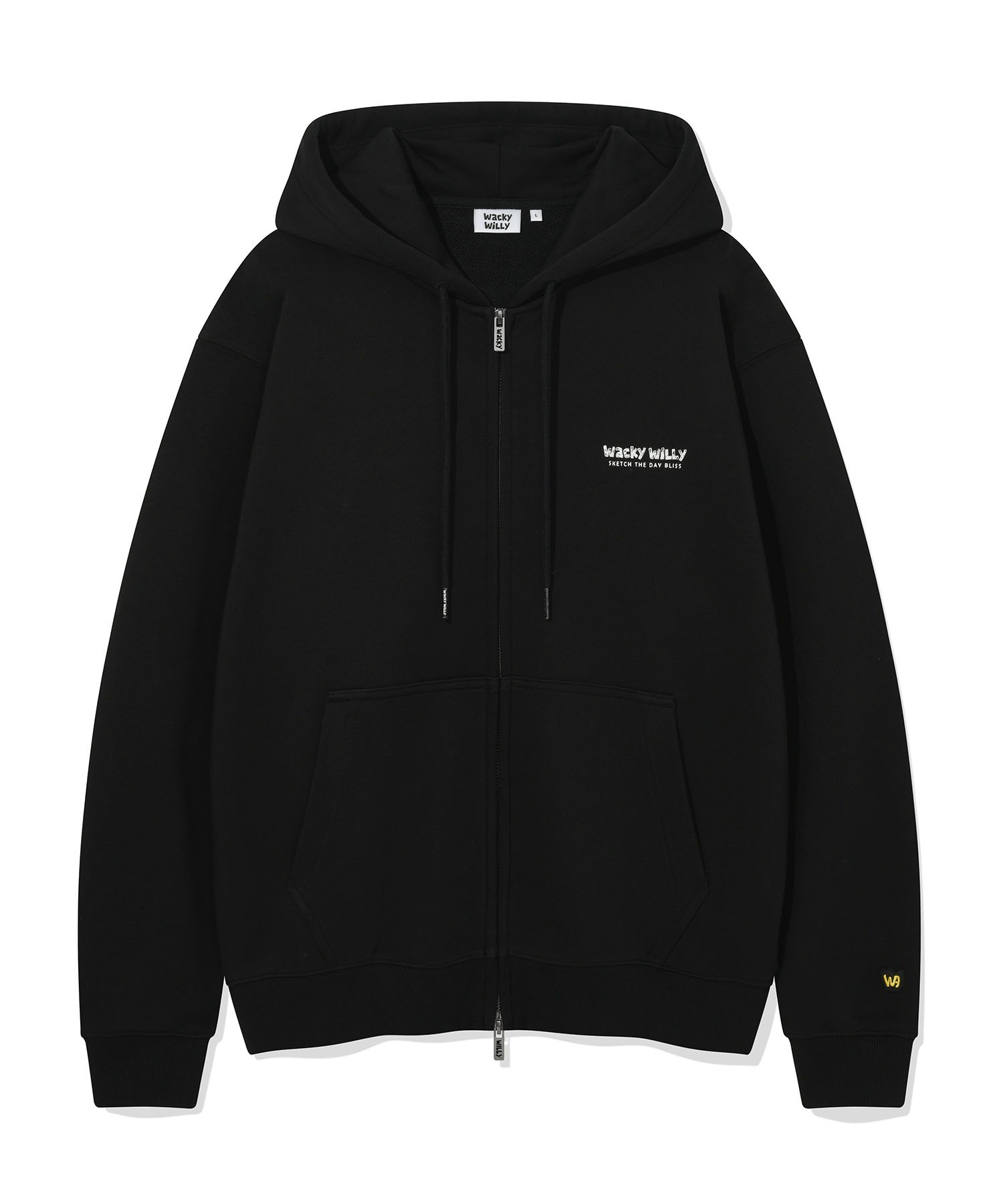 WACKY WILLY Lettering Graphic Hoodie Zip-Up