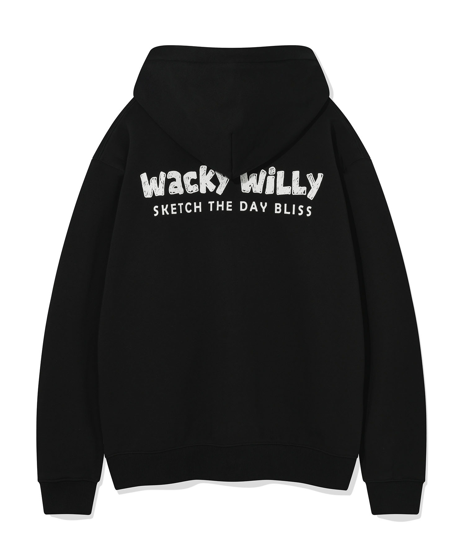 WACKY WILLY Lettering Graphic Hoodie Zip-Up