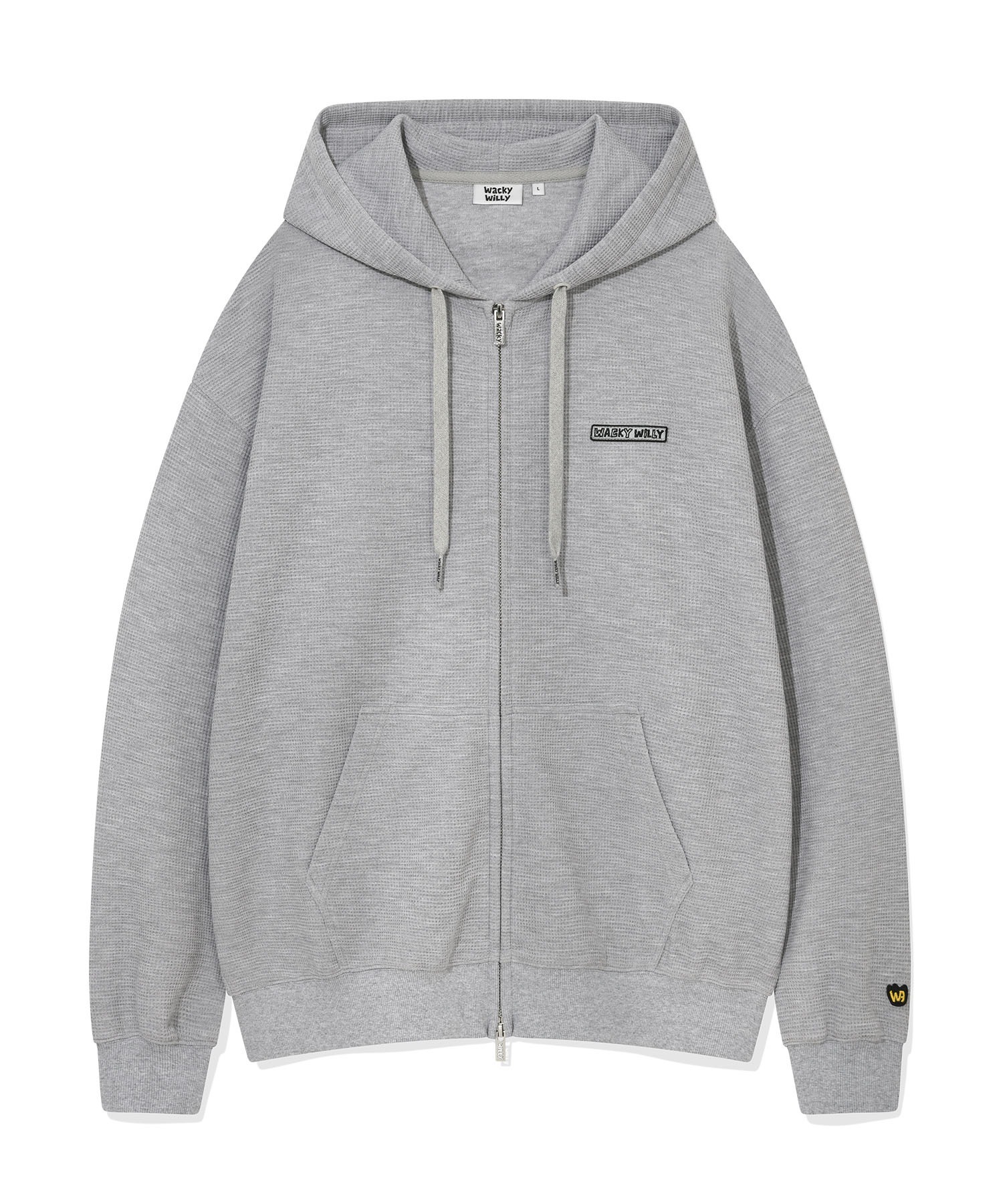 WACKY WILLY Waffle Basic Logo Hoodie Zip-Up