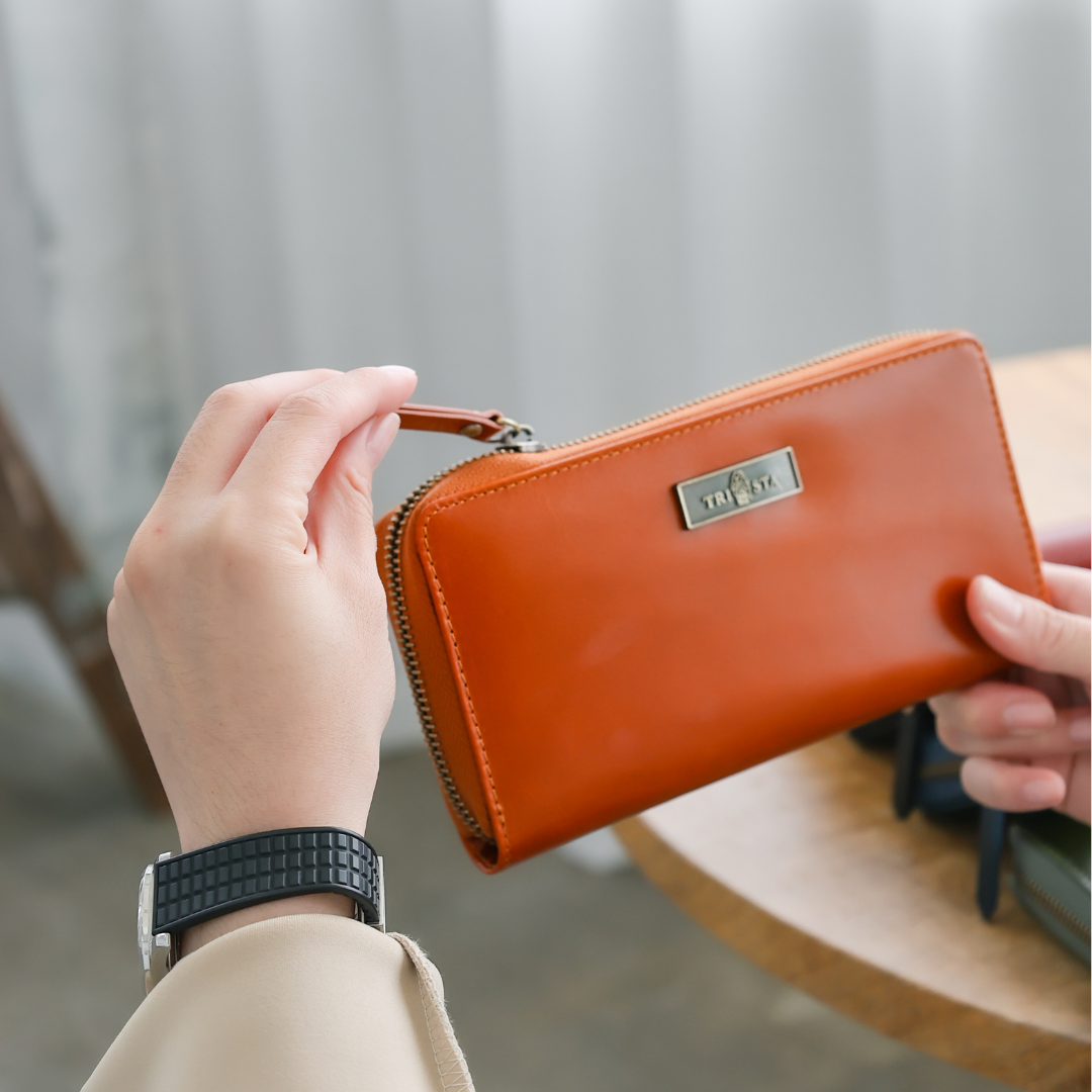 薇安  油蠟牛皮長夾