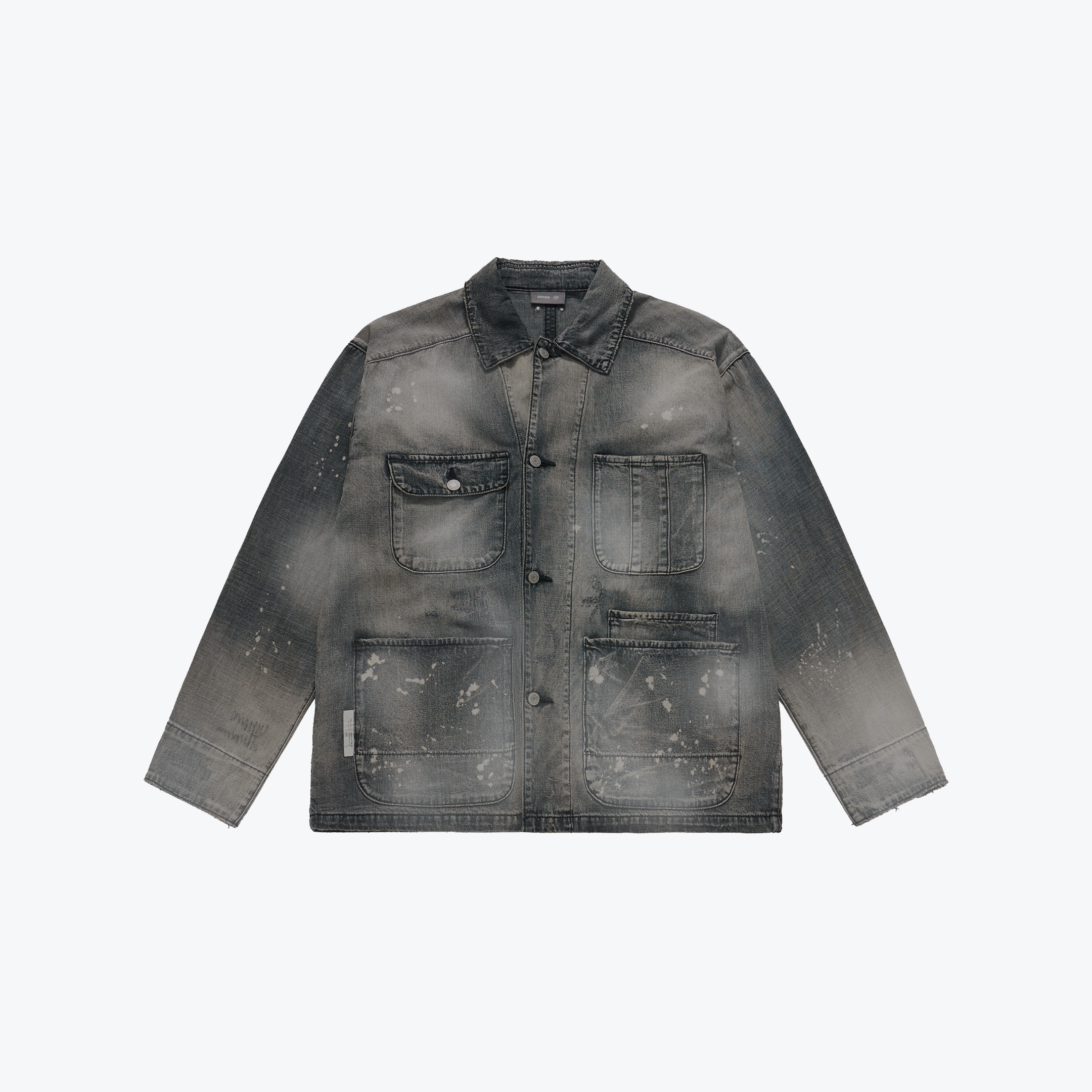 Sense Store M25-51Ageing Coverall Jacket  - Black