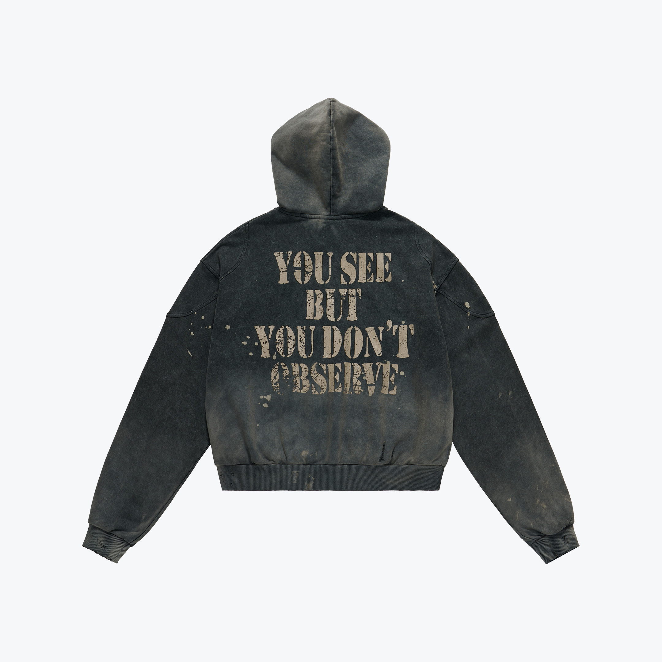 Sense Store M25-52 Sulfur Dye Wash Zip Jacket - Black