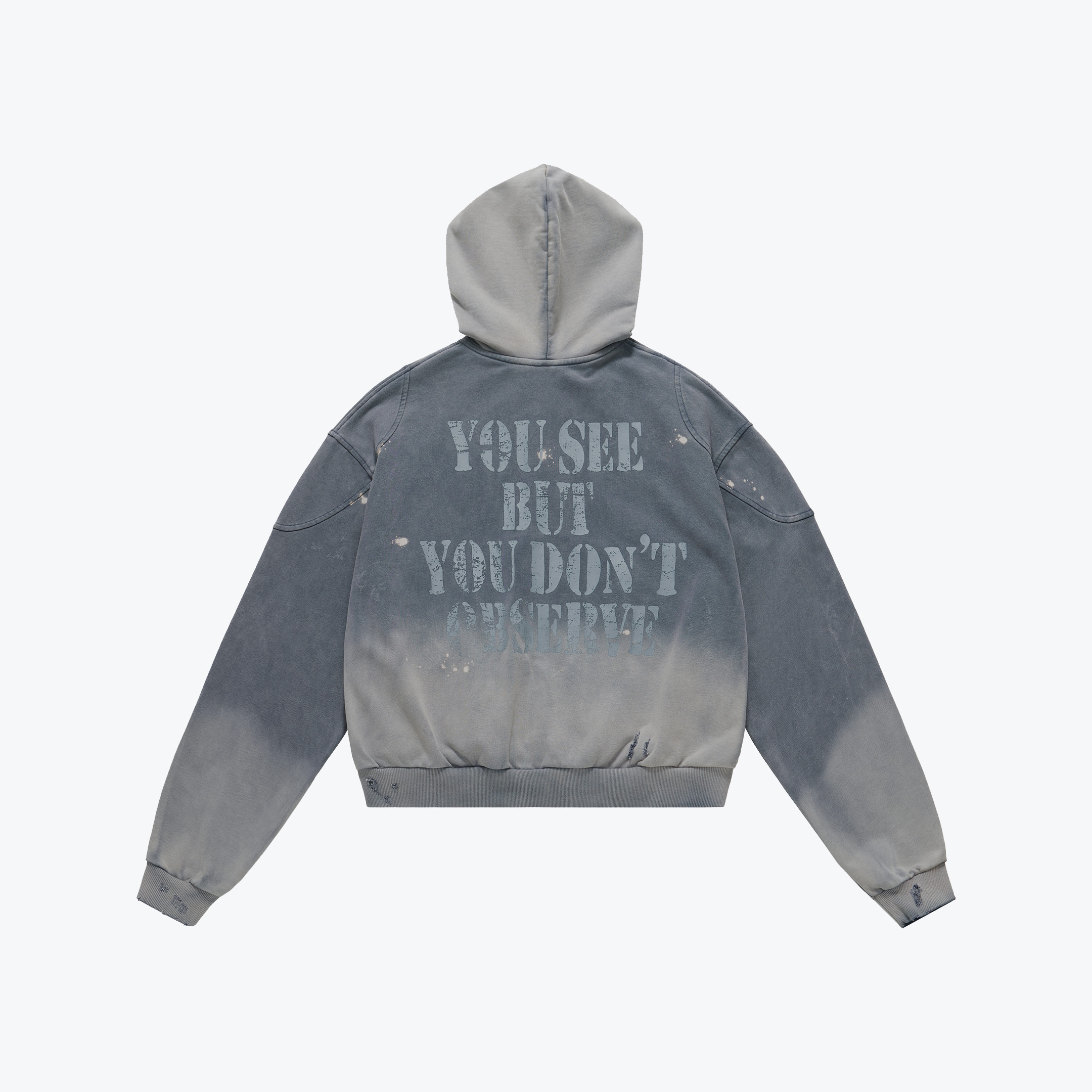 Sense Store M25-52 Sulfur Dye Wash Zip Jacket - Blue