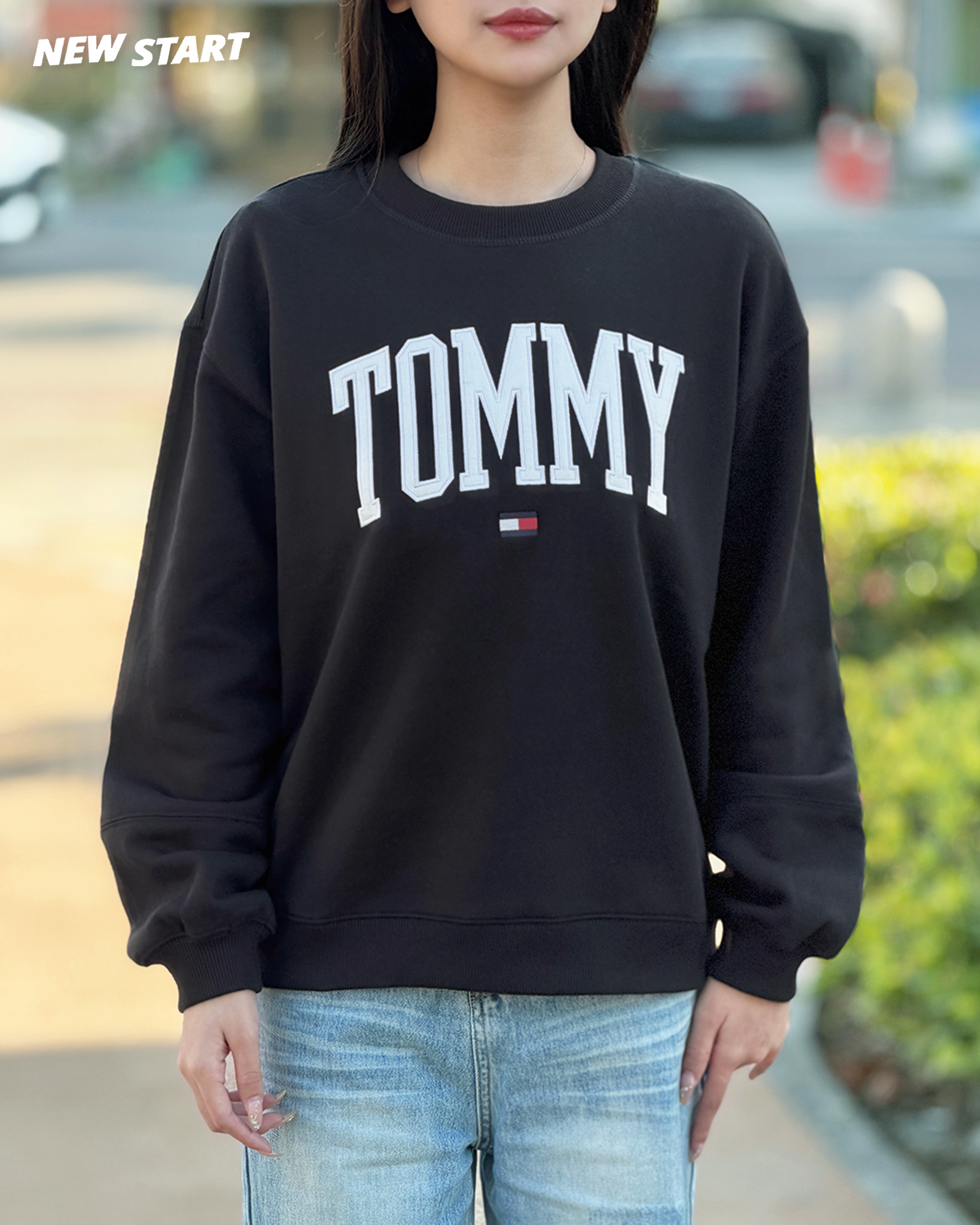 Tommy Hilfiger 電繡貼布大字母 女款 大學T 長袖